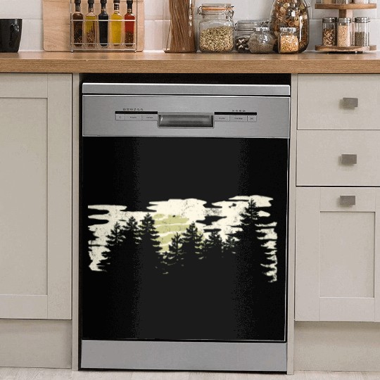 Dark Forest Nature Winter Vintage Dish Washer Covers