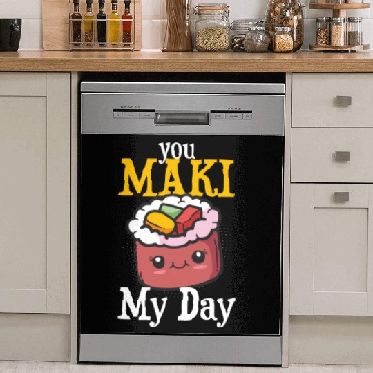 Funny sushi maki saying eat motif Dish Washer Covers