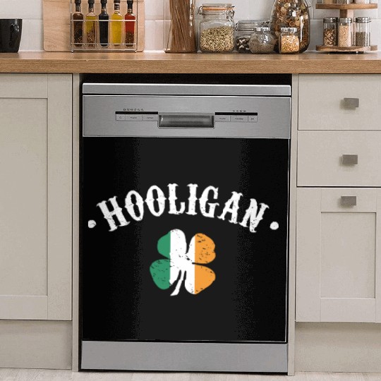 Hooligan St Patricks Day Irish Shamrock Flag Dish Washer Covers