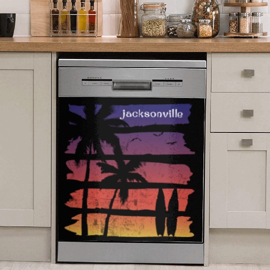 Cool Jacksonville Florida Surfing Fan Beach Palm Dish Washer Covers