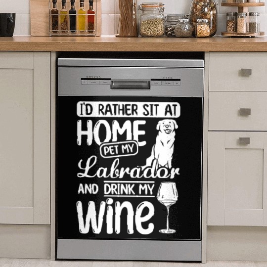 Wine and Labrador Dish Washer Covers