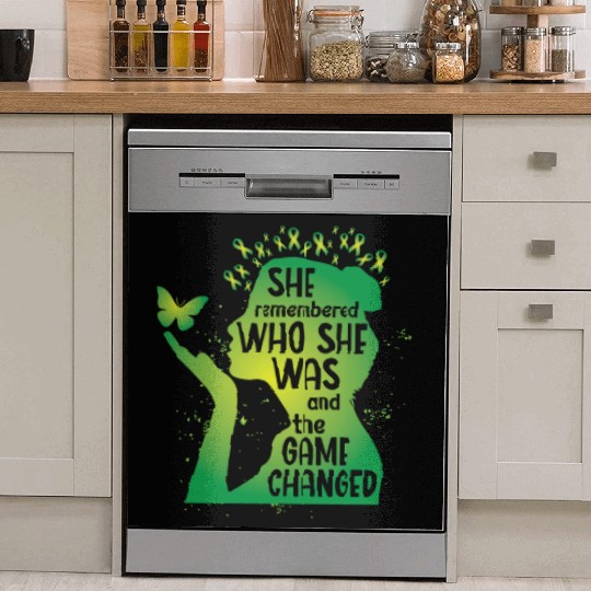 Mental Health Green Ribbon Butterfly Dish Washer Covers