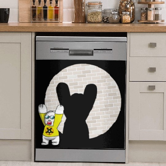Rock Sign Kawaii Rabbit Metal Music Heavy Rock Dish Washer Covers