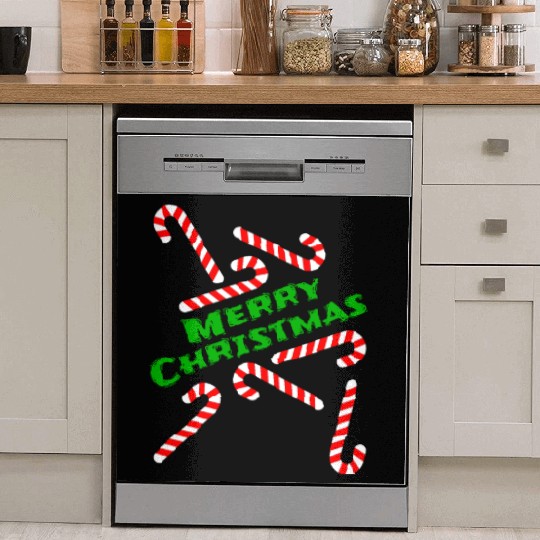 Candy Cane Merry Christmas Gift Idea sweets winter Dish Washer Covers