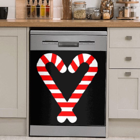 Candy Canes Heart Hearts Christmas Winter Dish Washer Covers