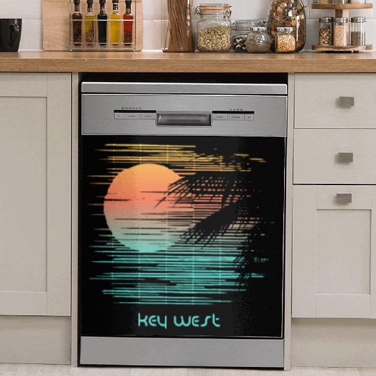 Artistic Key West Florida Palm Tree Vacation Dish Washer Covers
