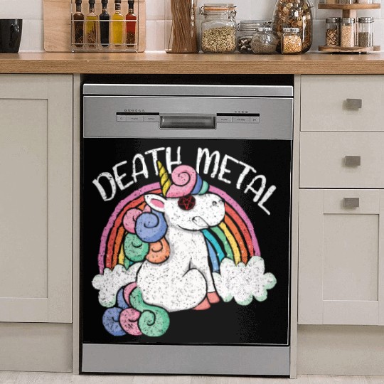 Rainbow Unicorn Satan Love Metal Music Heavy Rock Dish Washer Covers