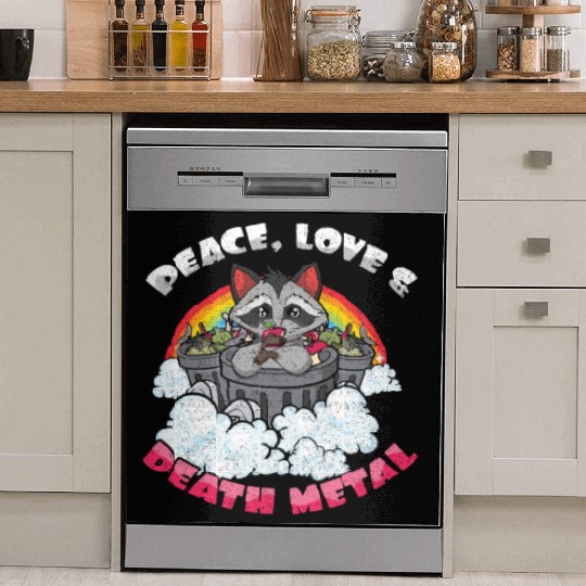 Racoon Love Peace Metal Music Heavy Rock Dish Washer Covers