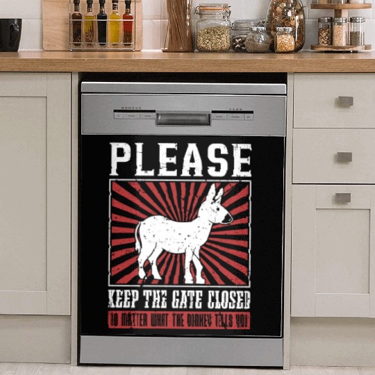 Donkey Please Keep The Gate Closed Pet Farm Animal Dish Washer Covers