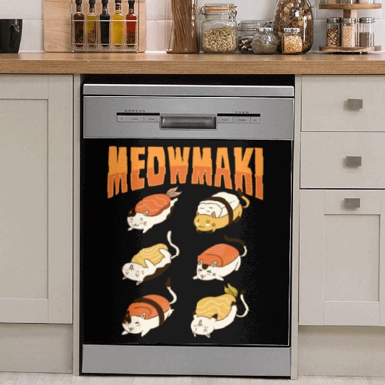 Cat Sushi Meow Design for a Cat Lady or Cat Mom Dish Washer Covers