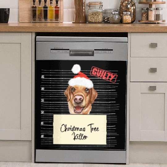 Labrador christmas funny prison Dish Washer Covers