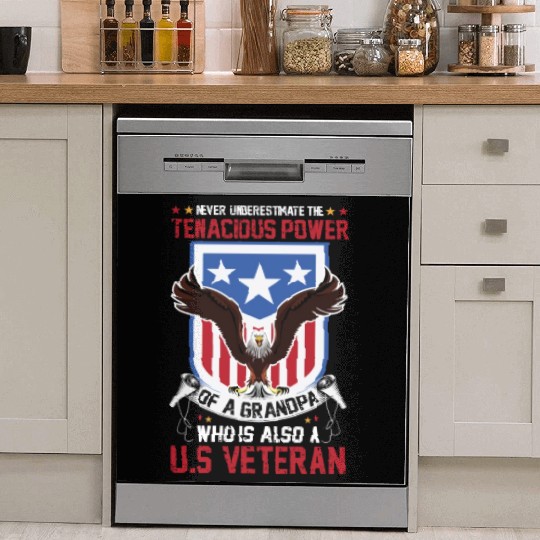 USA Flag Grandpa US Veteran Dad Gift Ideas Dish Washer Covers