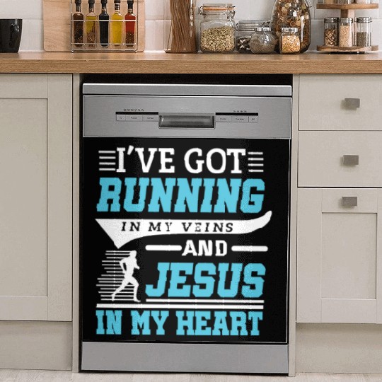 Running And Jesus Fitness Workout Cardio Christian Dish Washer Covers