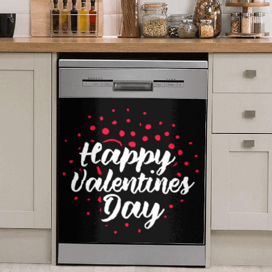 happy valentines day hearts cupids romancc Dish Washer Covers