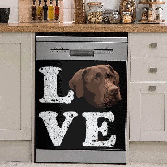 I Love My Chocolate Lab Labrador Retriever Dog Dish Washer Covers