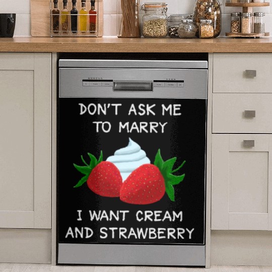 Relationship Status Funny Single Strawberry Lover Dish Washer Covers