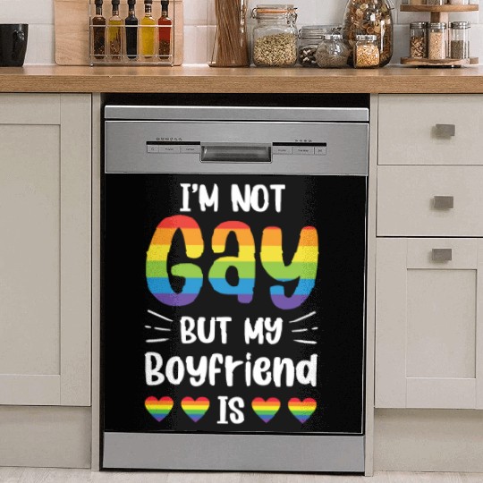I'm Not Gay But My Boyfriend Is Funny Gay Couple Dish Washer Covers