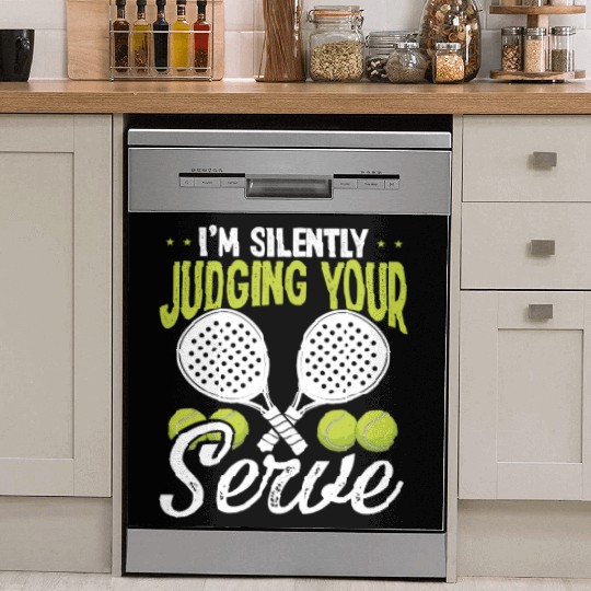 Paddle Tennis Player Match Silently Judging Serve Dish Washer Covers