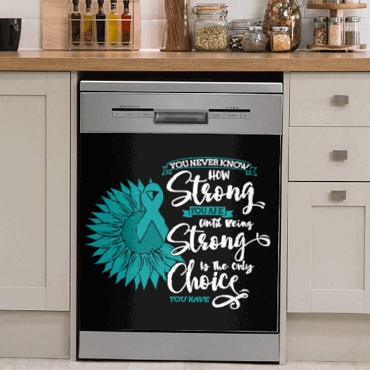 Cervical Cancer Awareness Month Teal Sunflower Dish Washer Covers