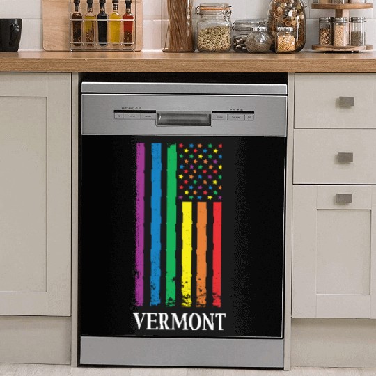 Vermont Pride Month Pride Flag LGBT Community LGBT Dish Washer Covers