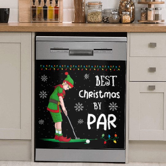 Golf Elf Pun Golfer Christmas Golfing Dish Washer Covers