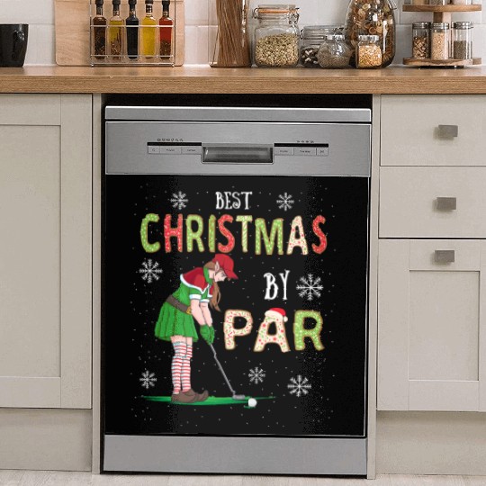 Golf Elf Pun Golfer Christmas Golfing Dish Washer Covers