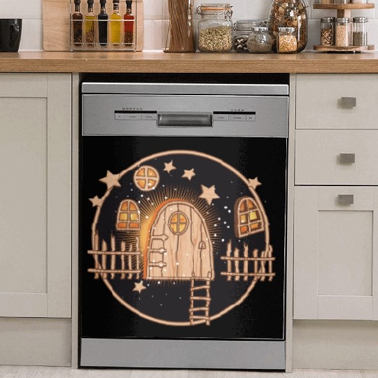 The magic of the gnome door at Christmas Dish Washer Covers