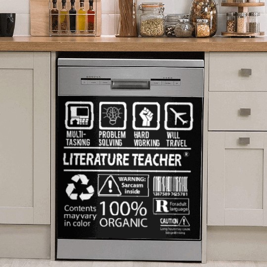 Literature Teacher Dish Washer Covers - Multitasking Job Gift