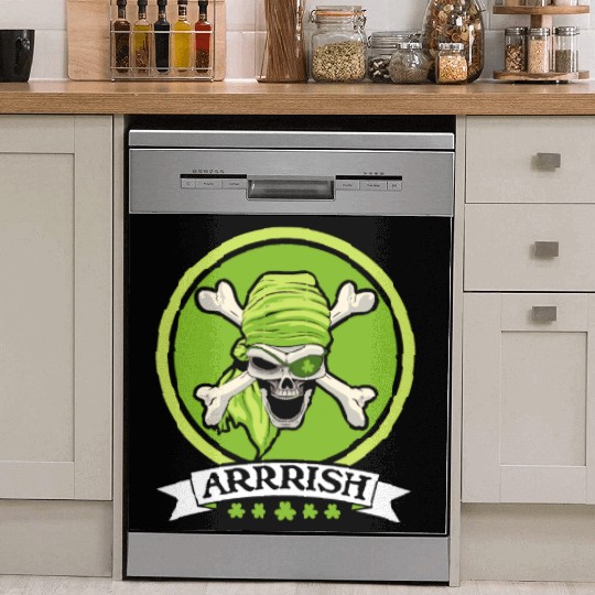 Shenanigan St. Patricks Day Irish Pirate Shamrock Dish Washer Covers