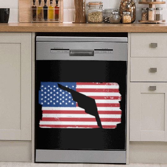 B-2 Stealth Bomber Military Airplane American Flag Dish Washer Covers