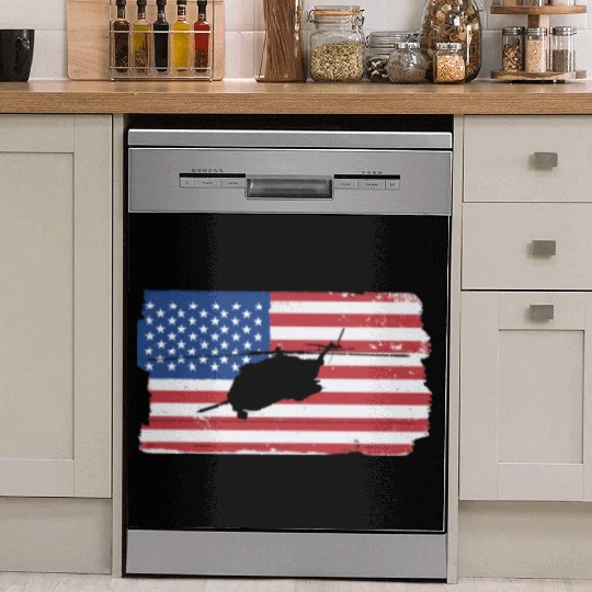 CH-53 Super Stallion Helicopter American Flag CH53 Dish Washer Covers