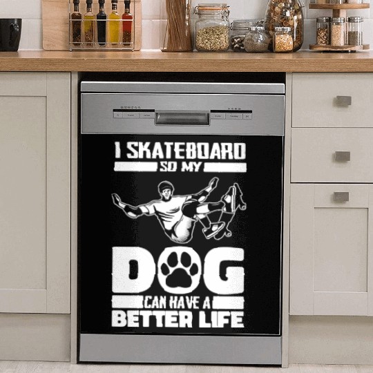 Skateboard Skater Dog Dish Washer Covers