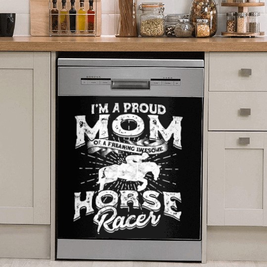 Horse Racing Mom Equestrian Horseback Horse Racer Dish Washer Covers