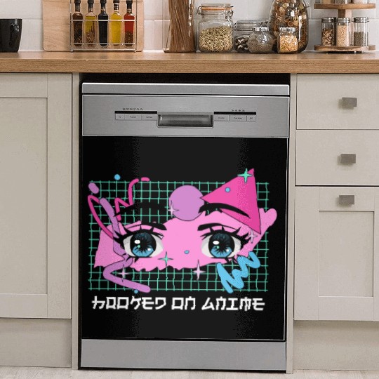 Hooked on Anime Japanese Kawaii Japan Cute Anime L Dish Washer Covers