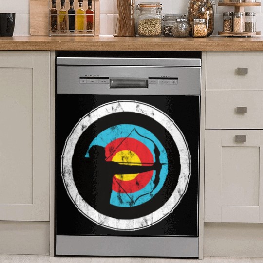Archer and bowman with target archery Dish Washer Covers