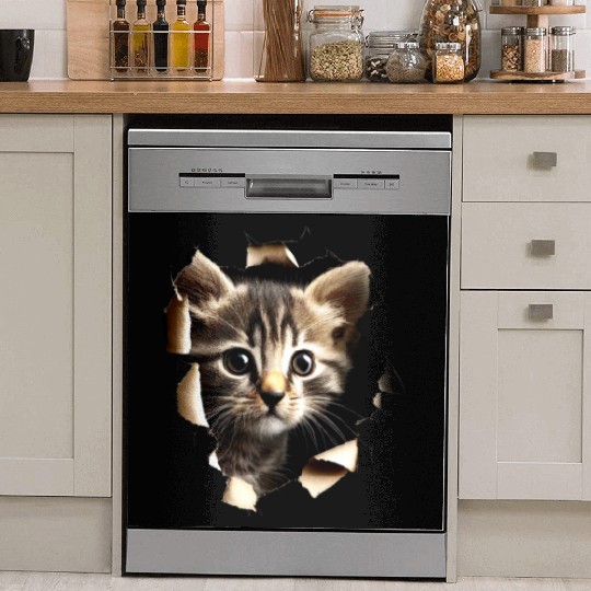 Cat Art Design Cute Cat Mom Meow Paws I Love Cats Dish Washer Covers