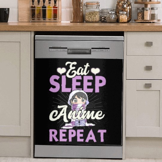 Eat Sleep Anime Repeat Japanese Manga Lover Cospla Dish Washer Covers