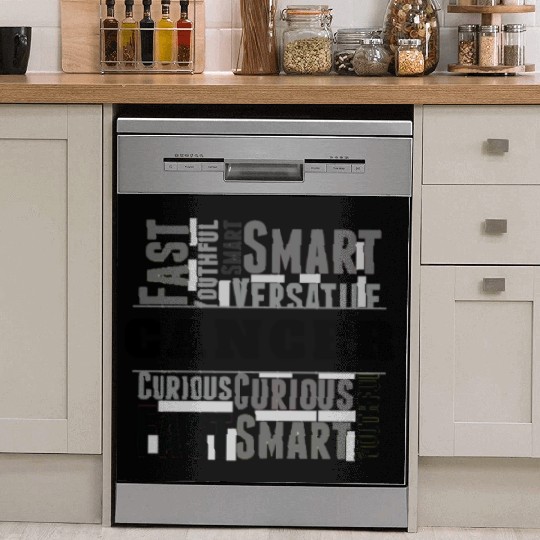 Cancer Zodiac Star Sign Word Cloud Square Monochro Dish Washer Covers