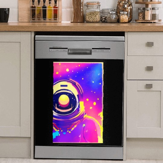 Astronaut neon colors Dish Washer Covers