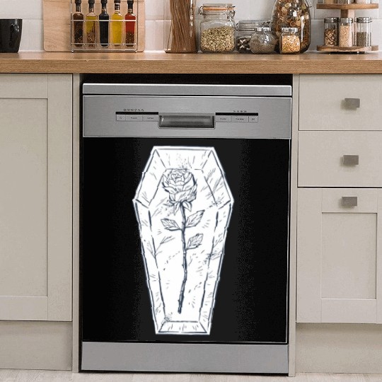 Coffin rose art Coffin rose art inspiration store Dish Washer Covers