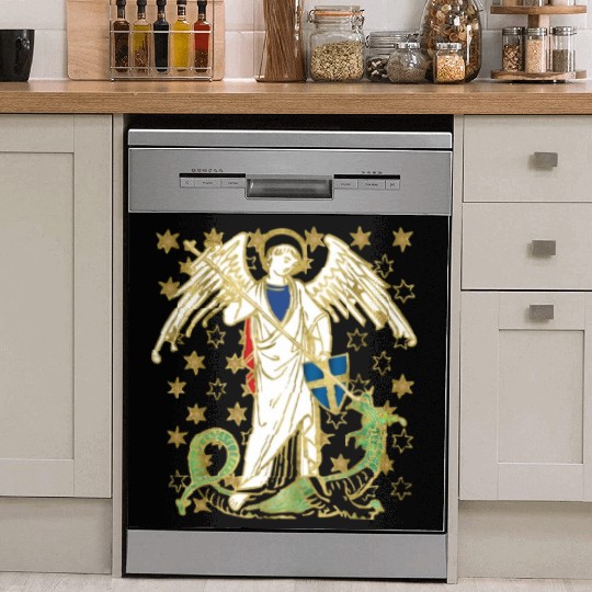St. Michael the Archangel Icon Dragon Catholic Ang Dish Washer Covers
