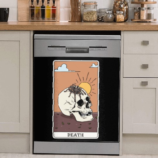 Spider Tarantula Tarot Card "Death" for a Tarot Dish Washer Covers