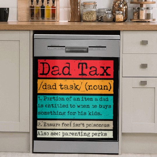 Vintage Dad Tax Definition Men Funny Father's Day Dish Washer Covers