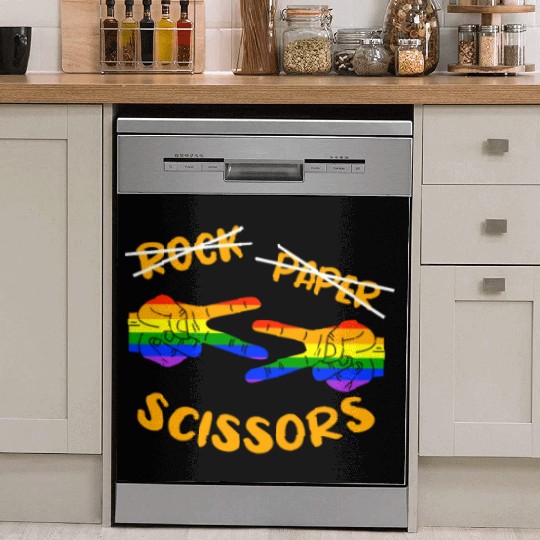 Rock Paper Scissors, LGBT Rainbow Flag Dish Washer Covers