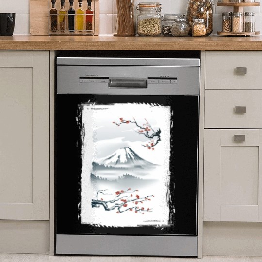 Fuji Cherry Blossom Cherry Tree Japan Dish Washer Covers
