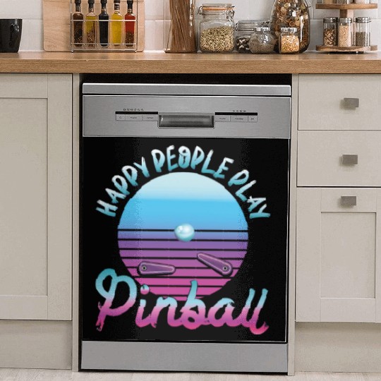 Happy People Play Pinball Retro 80s Dish Washer Covers