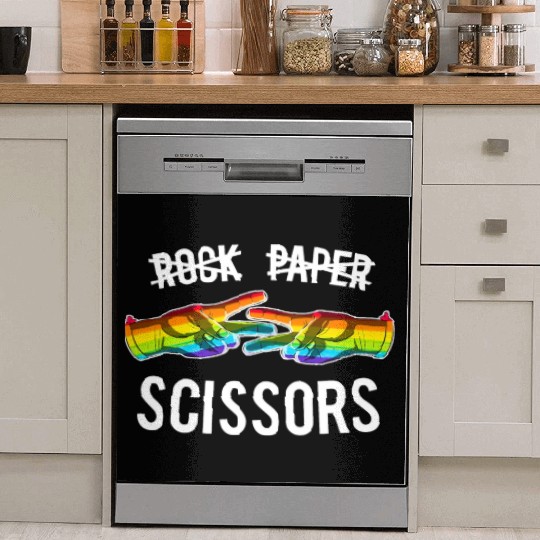 Rock Paper Scissors Lesbian Pride Rainbow LGBT Dish Washer Covers