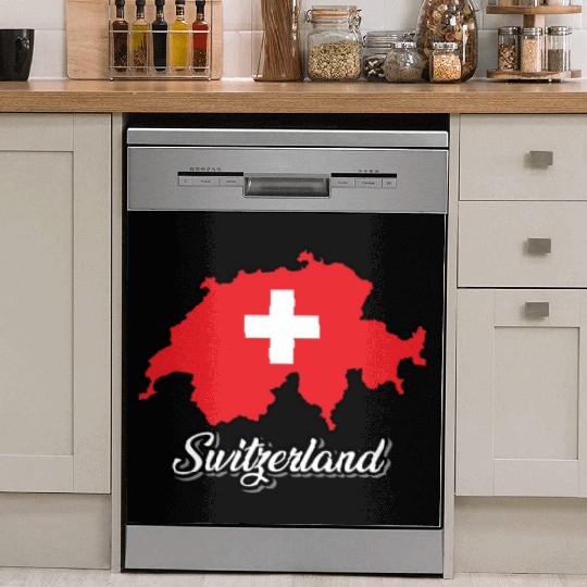 Switzerland, Schweiz, Swiss, Flag country, map Dish Washer Covers