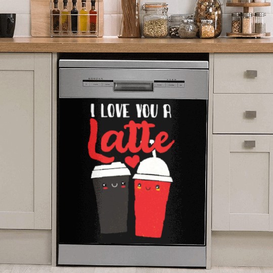 I Love You A Latte Dish Washer Covers
