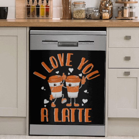 I Love You A Latte Dish Washer Covers
